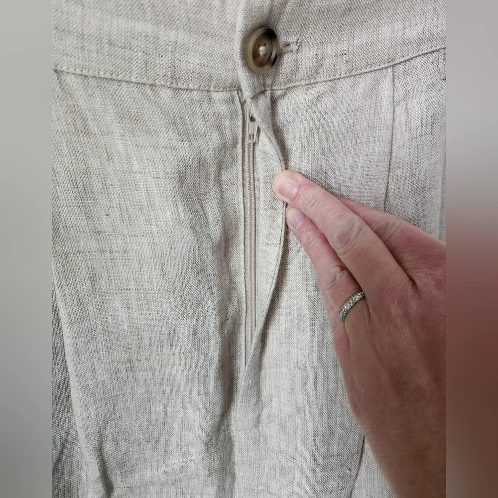 Reformation Mason Linen Pants Oatmeal Size 8 NWT